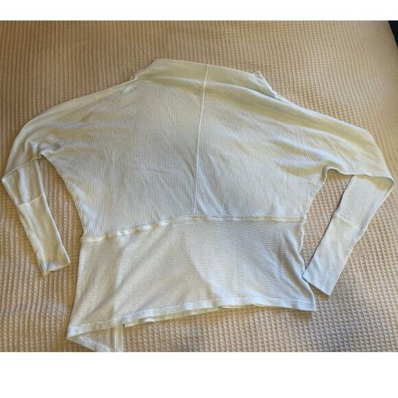 Free People Boho Light Blue Dolman Long Sleeve Ribbed Off The Shoulder Top Med - Picture 5 of 11